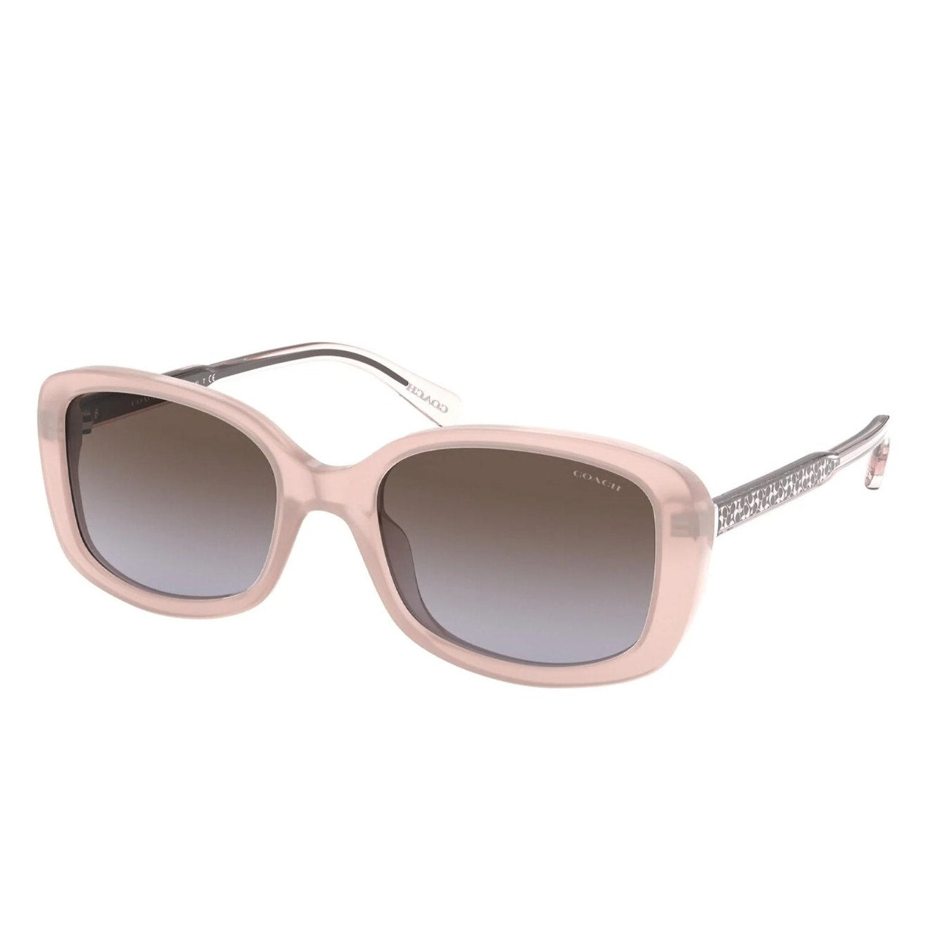 Coach Acrylic Purple Gradient Rectangle Sunglasses Milky Pink