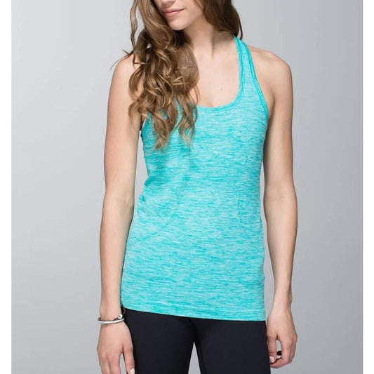 Lululemon Swiftly Tech Racerback Tank Top Heathered Blue Tropics 8