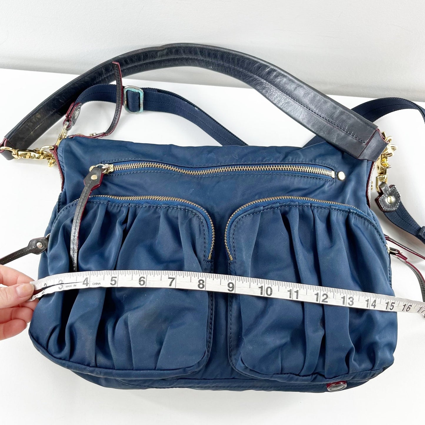 MZ Wallace Paige Mini Crossbody Bag Blue Dawn Bedford