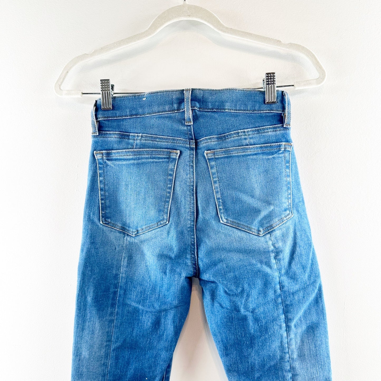 LOFT High Waist Flare Cropped Raw Hem Jeans Blue 2 / 26