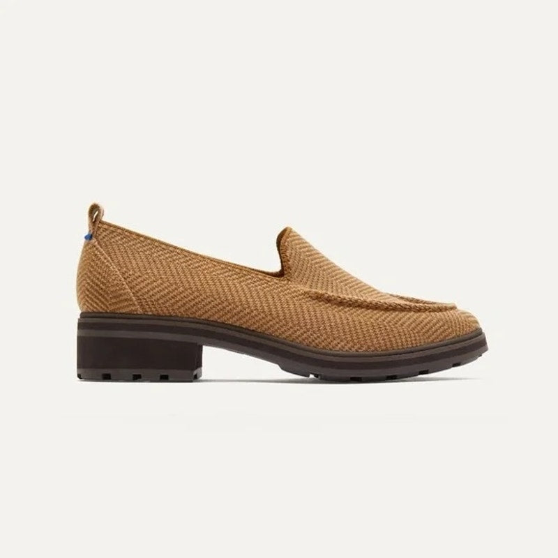 Rothy's The Lug Loafer Shoes Teak Herringbone Brown Tan 9