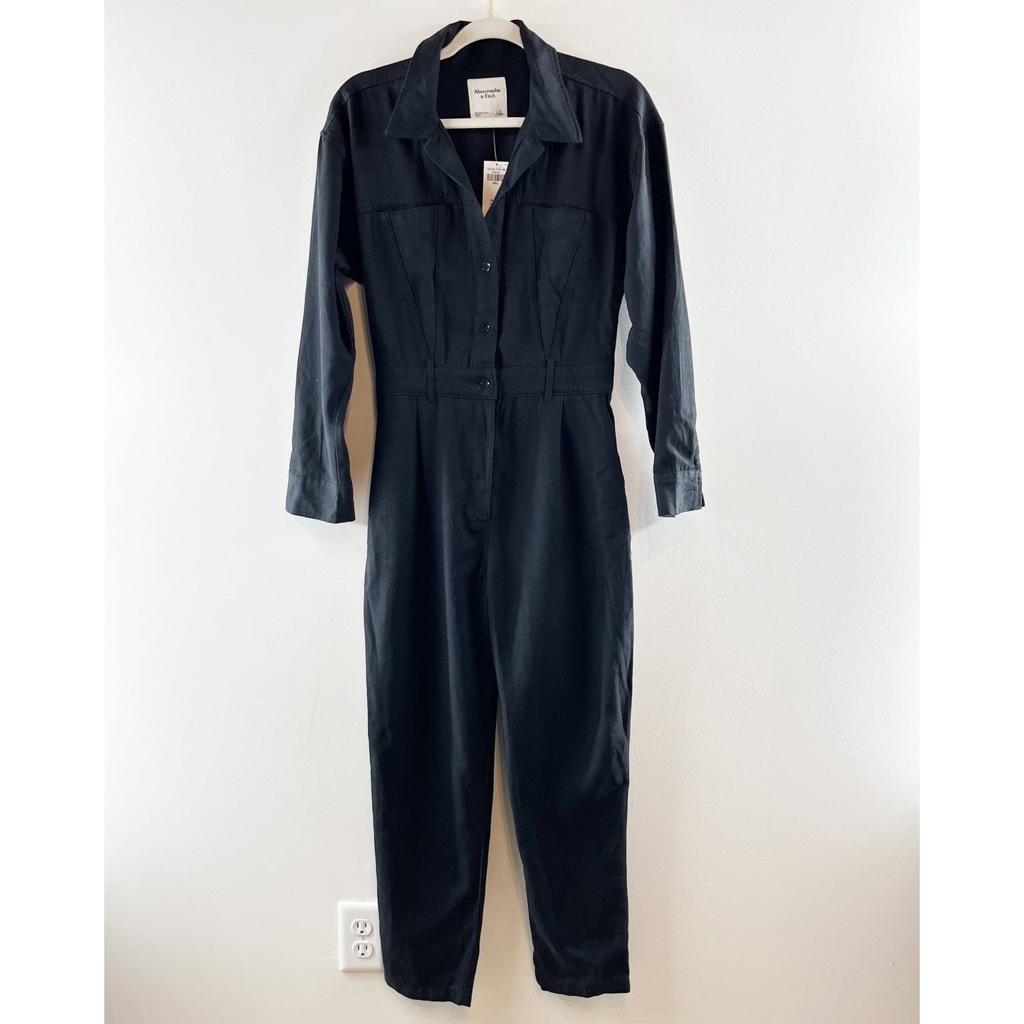 Abercrombie & Fitch Long Sleeve Utility Jumpsuit Black Small