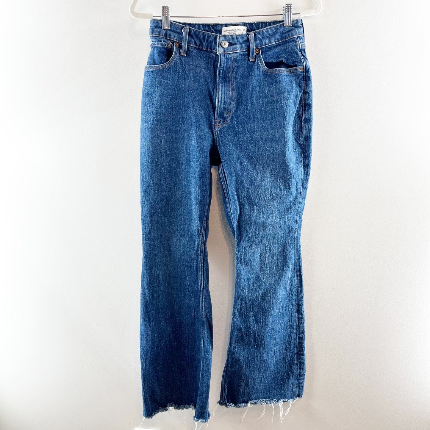 Abercrombie High Rise Vintage Flare Jeans Curve Love Dark Wash Blue 8 Short