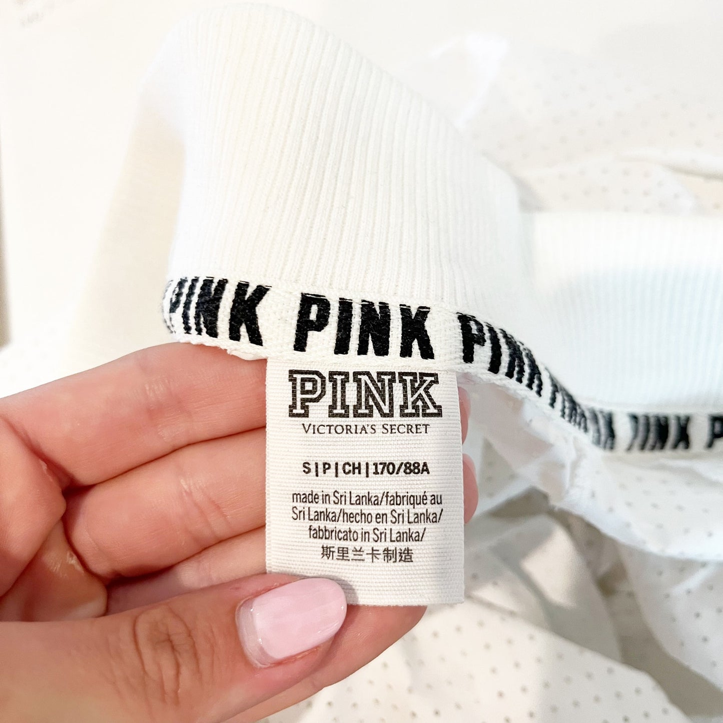 Victoria's Secret PINK Mesh Full Zip Track Jacket and Matching Shorts Set White