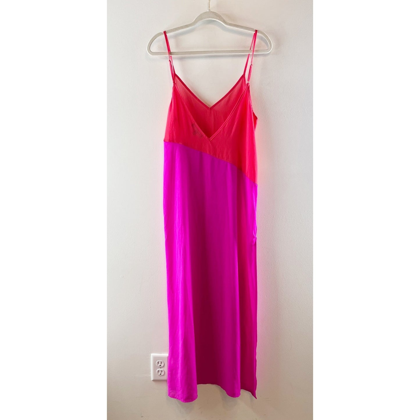 Lulus Seaside Retreat Coral Maxi Cover-Up Dress Red and Magenta Small