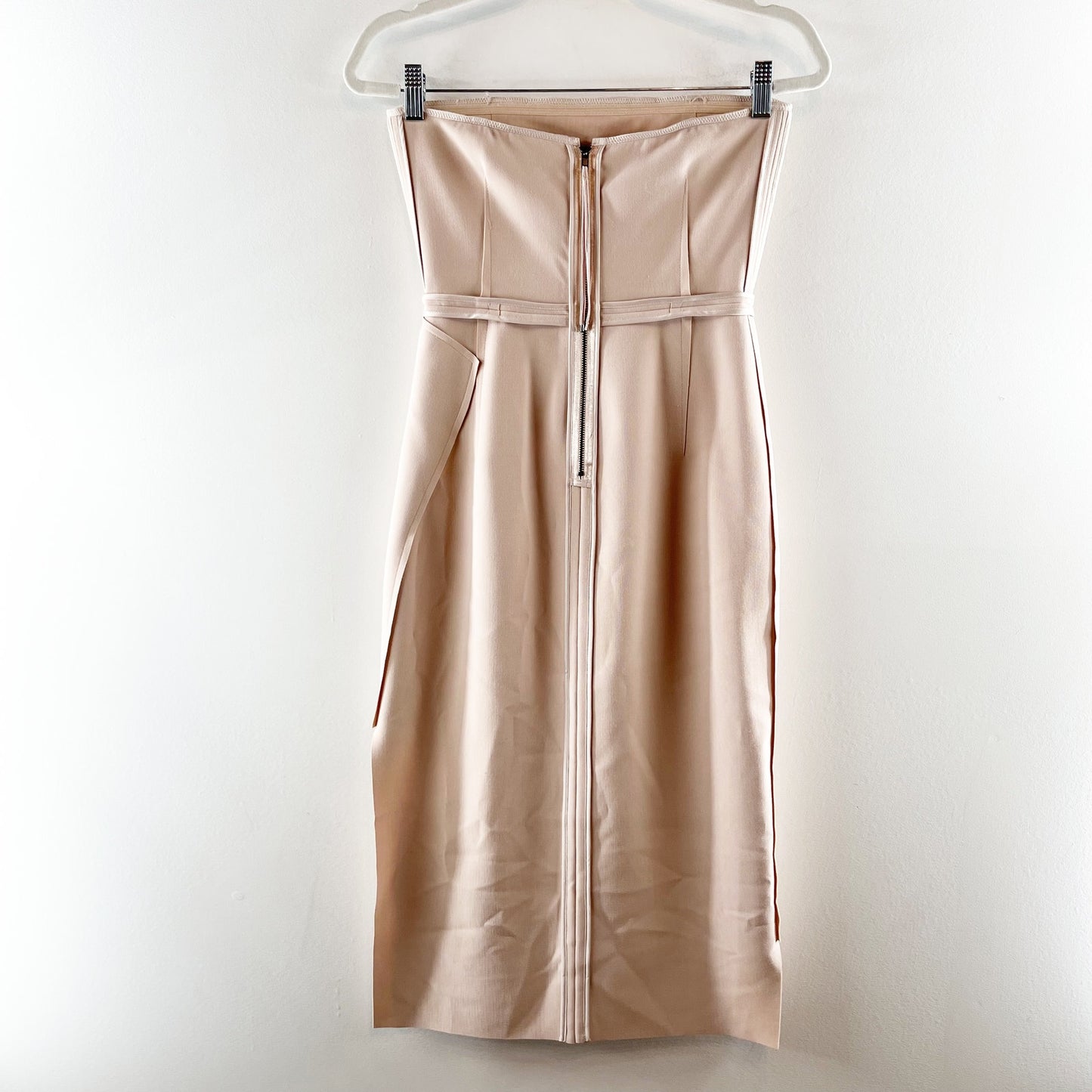 Elizabeth and James Sierra Strapless Pencil Midi Dress Blush Pink 2