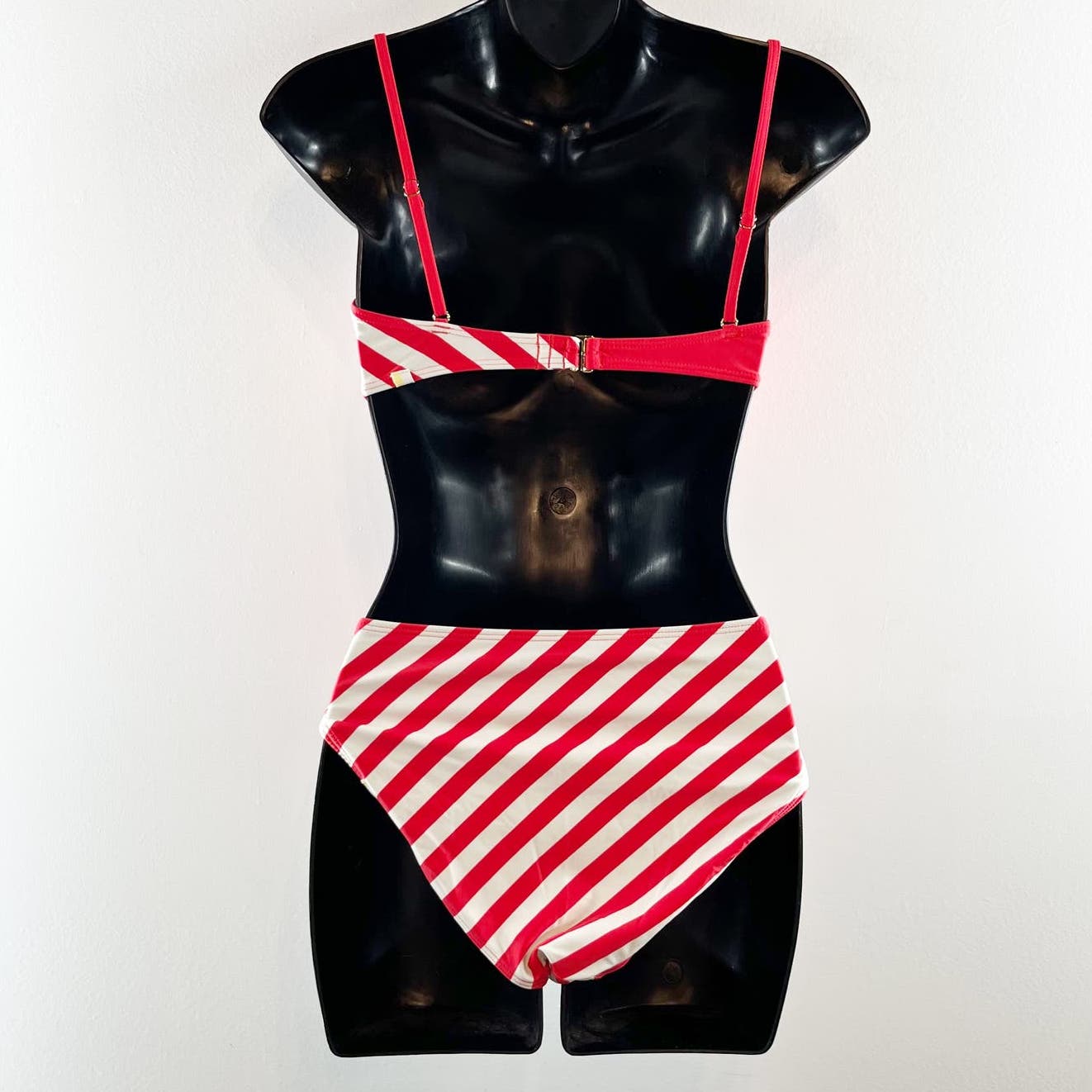 Summersalt Striped Two Piece Bikini Swimsuit Red White 4
