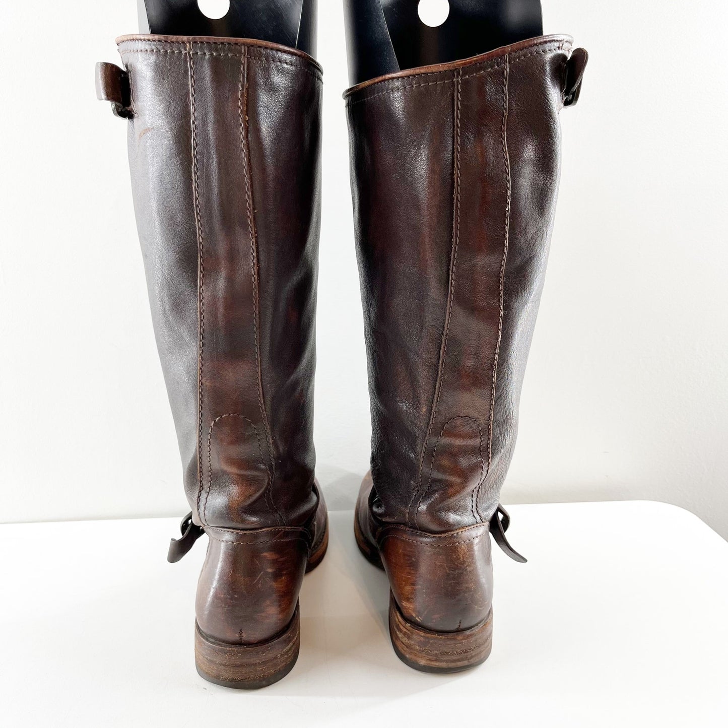 FRYE Veronica Leather Riding Slouch Knee High Boots Brown 7.5