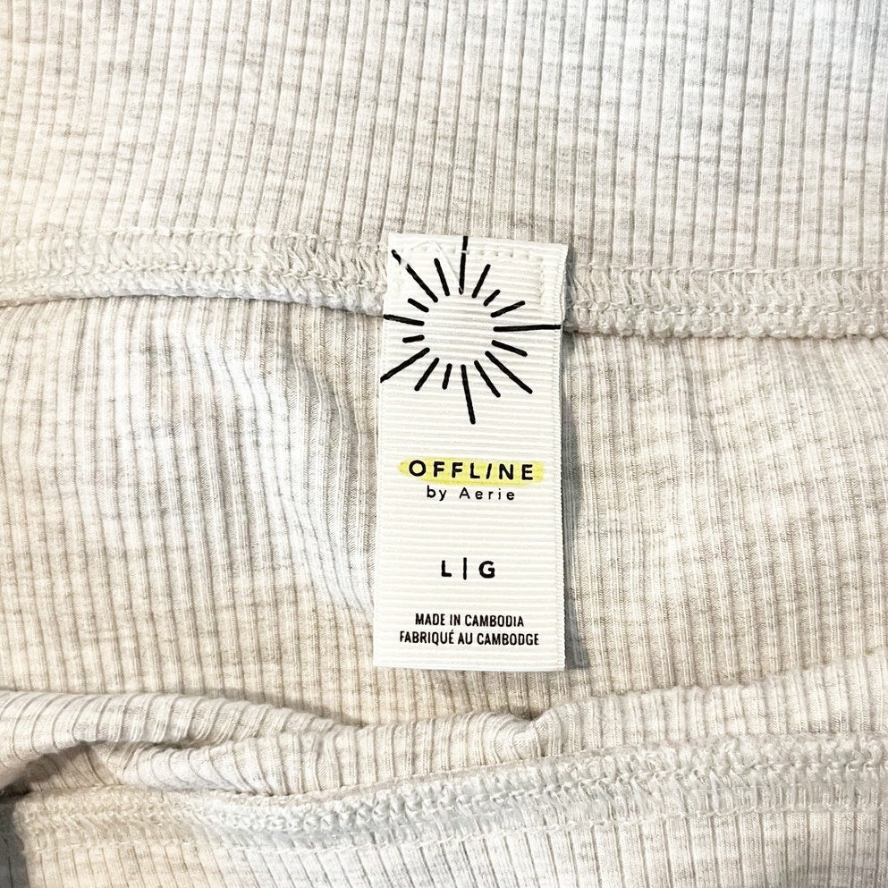 Aerie Ribbed Maxi Skirt Gray Large