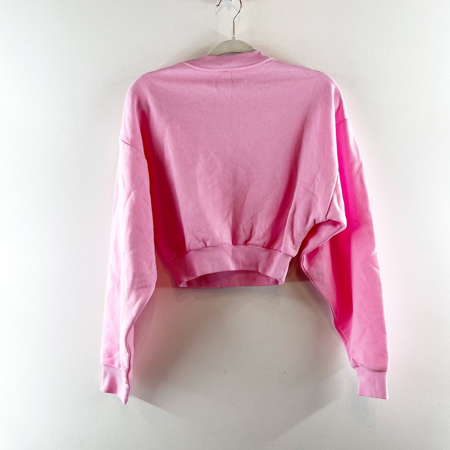Alo Cropped Accolade Crewneck Sweatshirt Sweet Pink XS