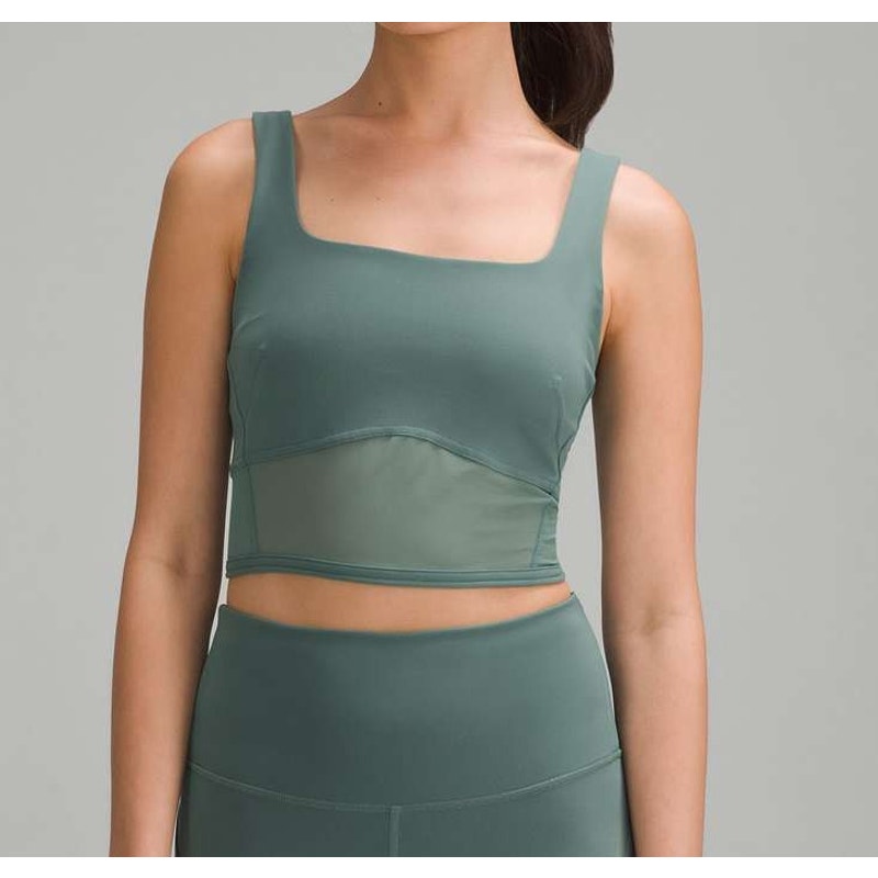 Lululemon Wunder Train Mesh Panel Tank Top Medium Forest Green 6