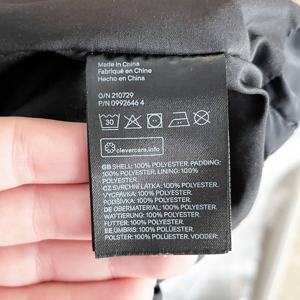 Divided H&M Cropped Full Zip Puffer Vest Black XS