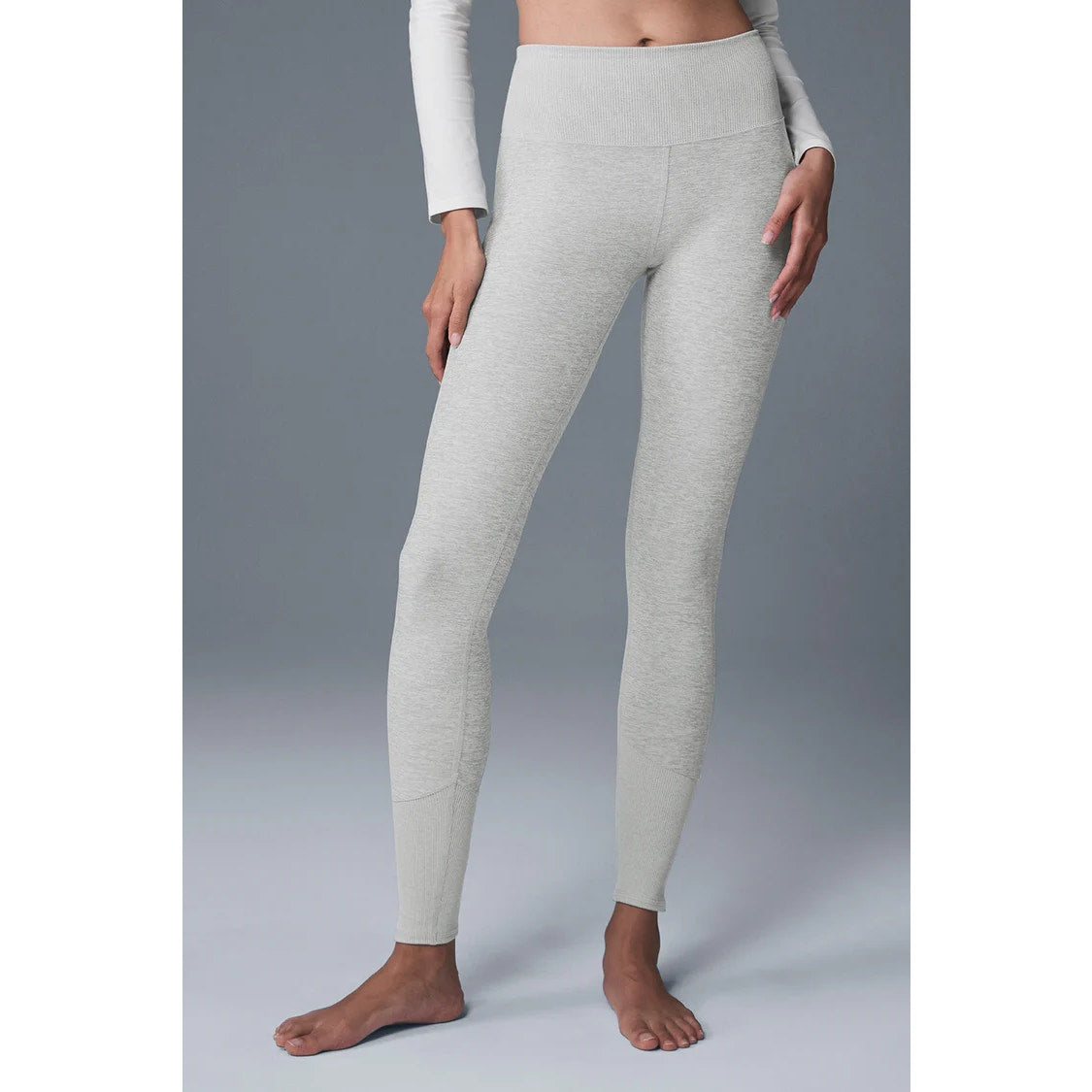 Alo Yoga High-Waisted Alosoft Lounge Leggings Athletic Heather Grey Small