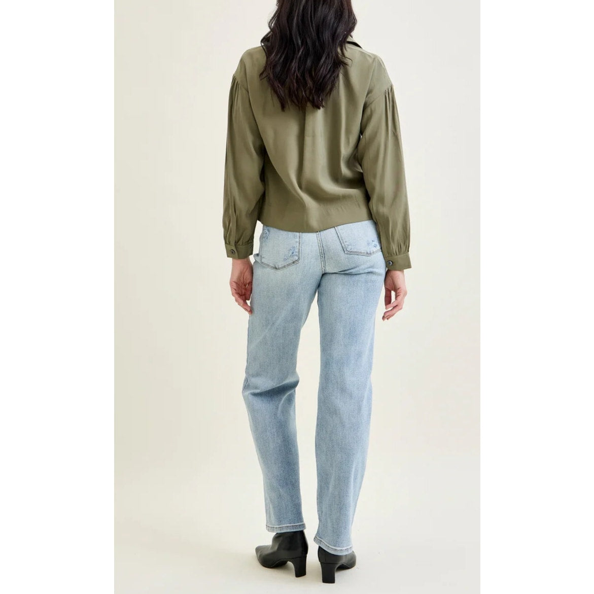 Judy Blue High Waisted Light Wash Denim Straight Fit Jeans Light Blue 7 / 28