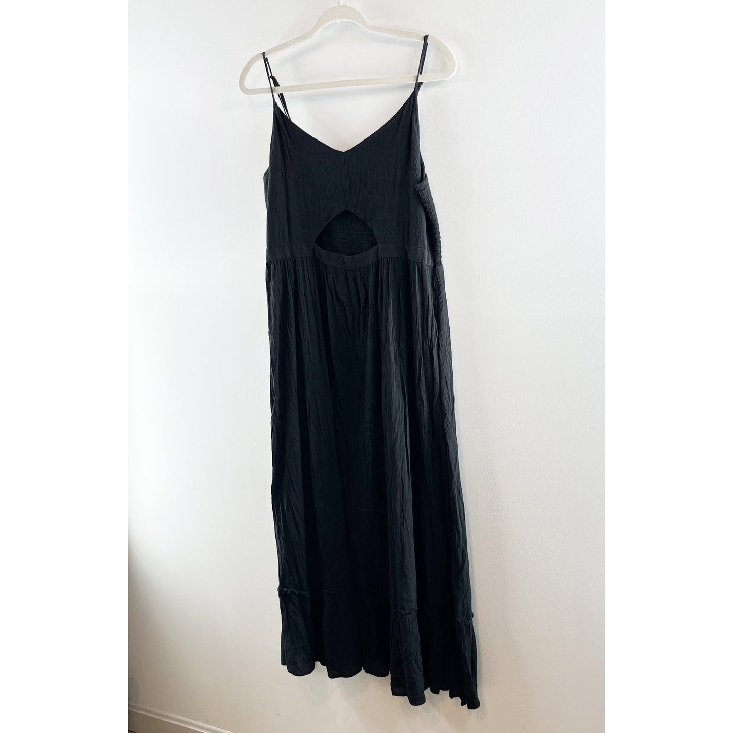 Aerie Maxi Cutout Tiered Dress Black XL