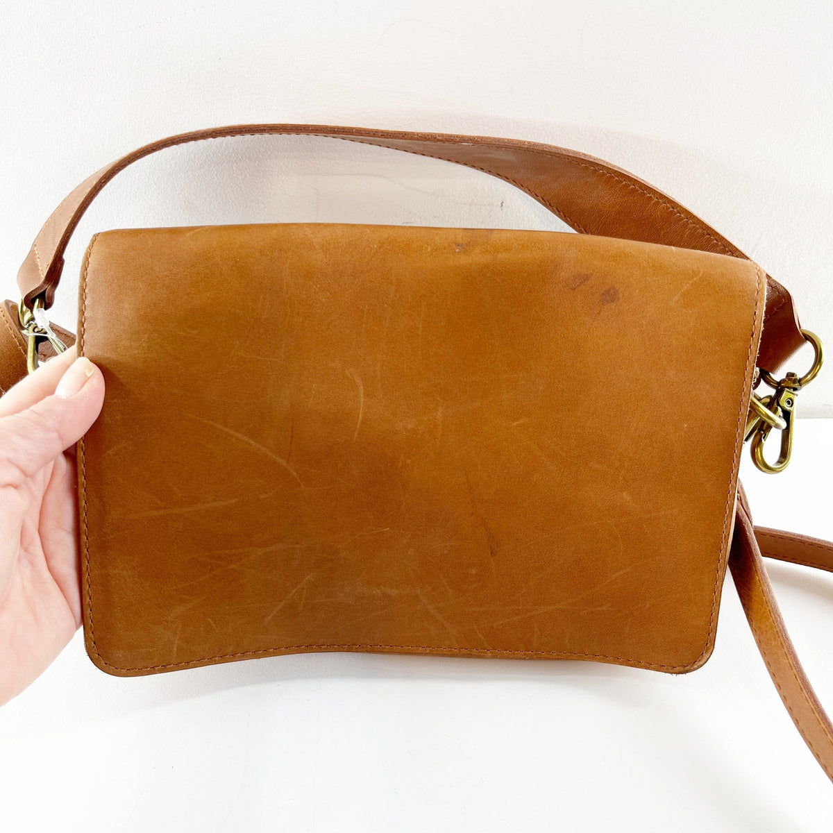 Madewell The Convertible Flap Leather Crossbody Bag Brown