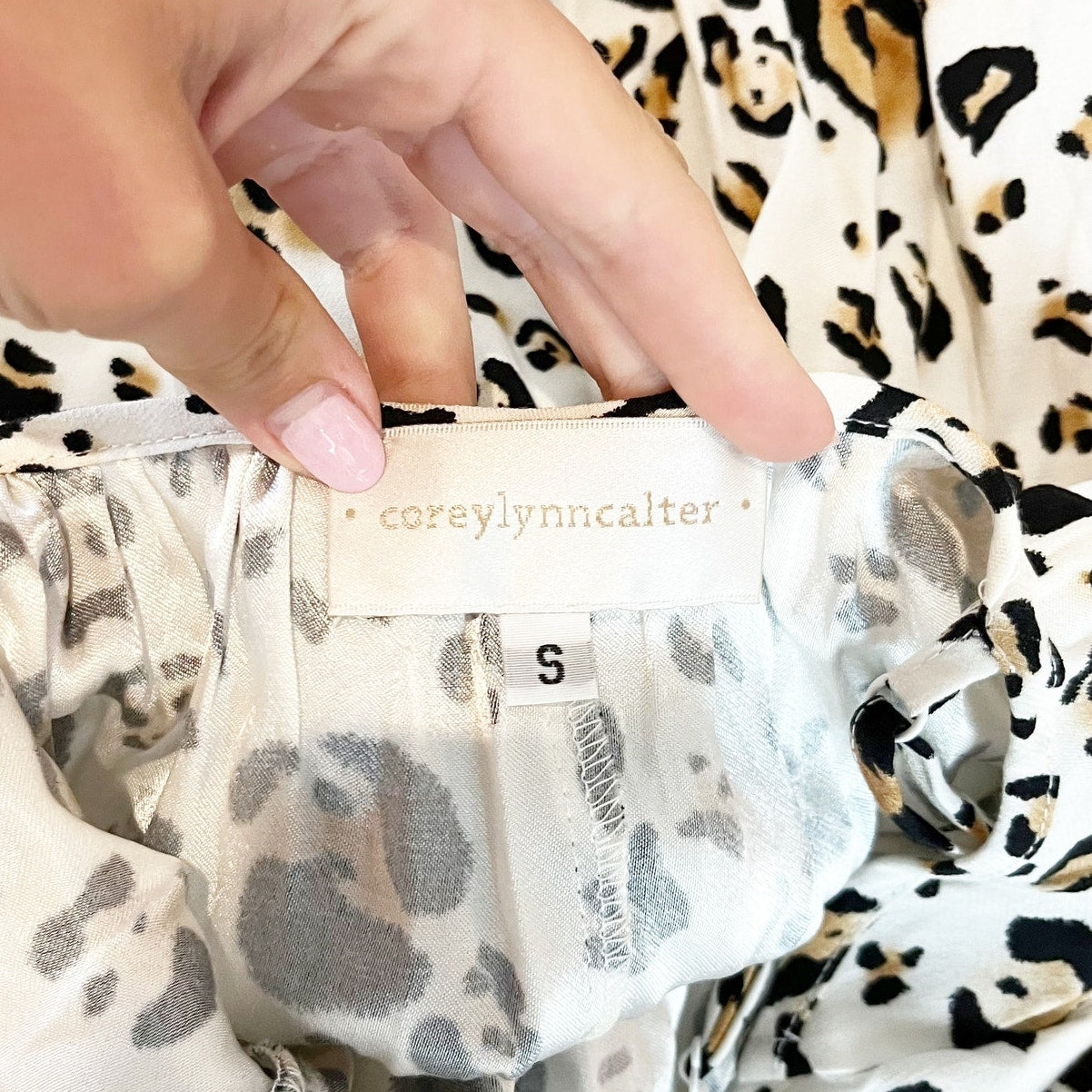 Corey Lynn Calter Anthropologie Arabella Belted Leopard Midi Dress White Small