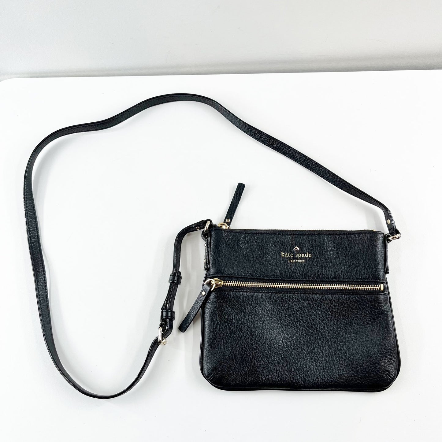 Kate Spade Cobble Hill Crossbody Messenger Pebbled Leather Black