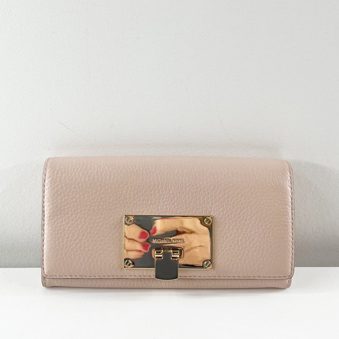 Michael Kors Channing Ballet Carry All Leather Wallet Pink