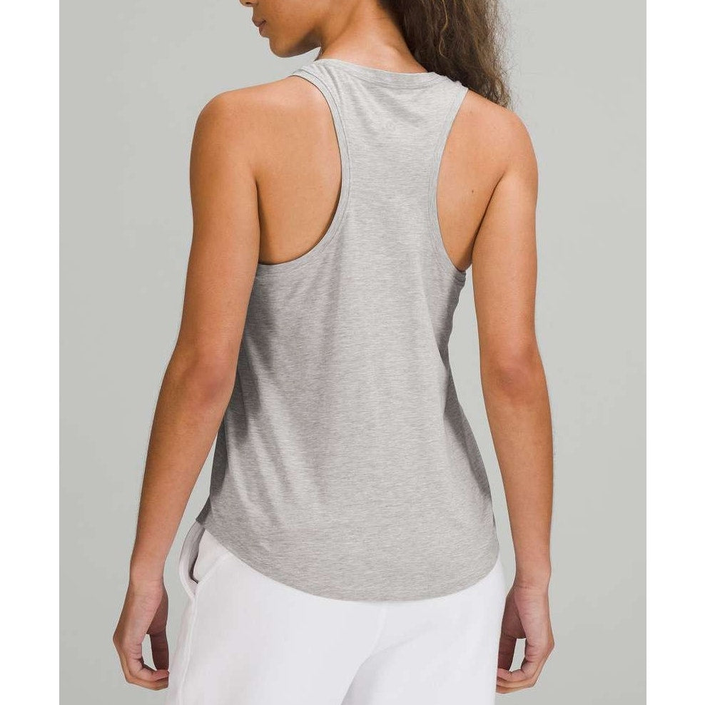 Lululemon Love Pima Cotton Racerback Tank Top Heathered Core Light Grey 6
