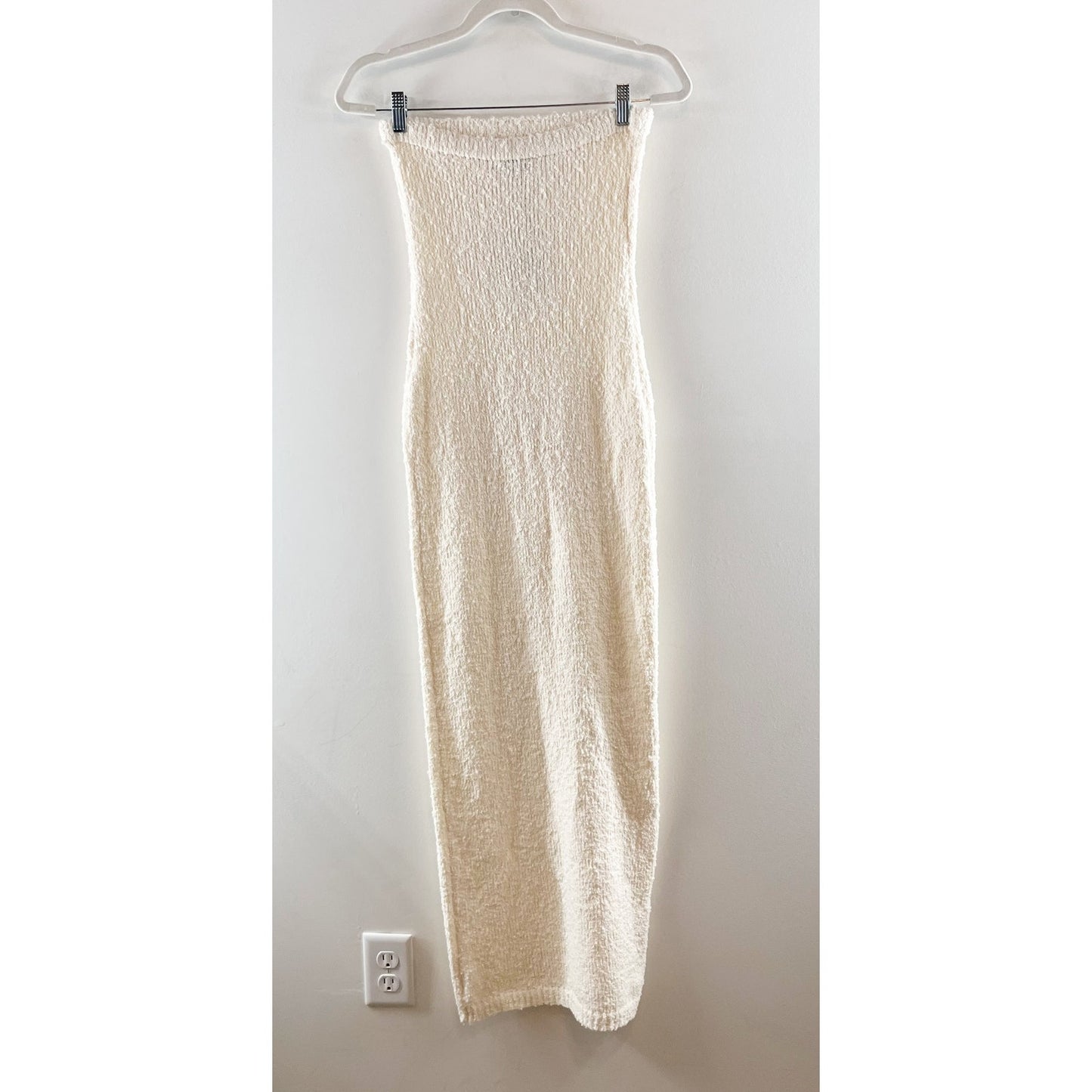 Princess Polly Cloud Strapless Slim Fit Boucle Maxi Dress Cream 4