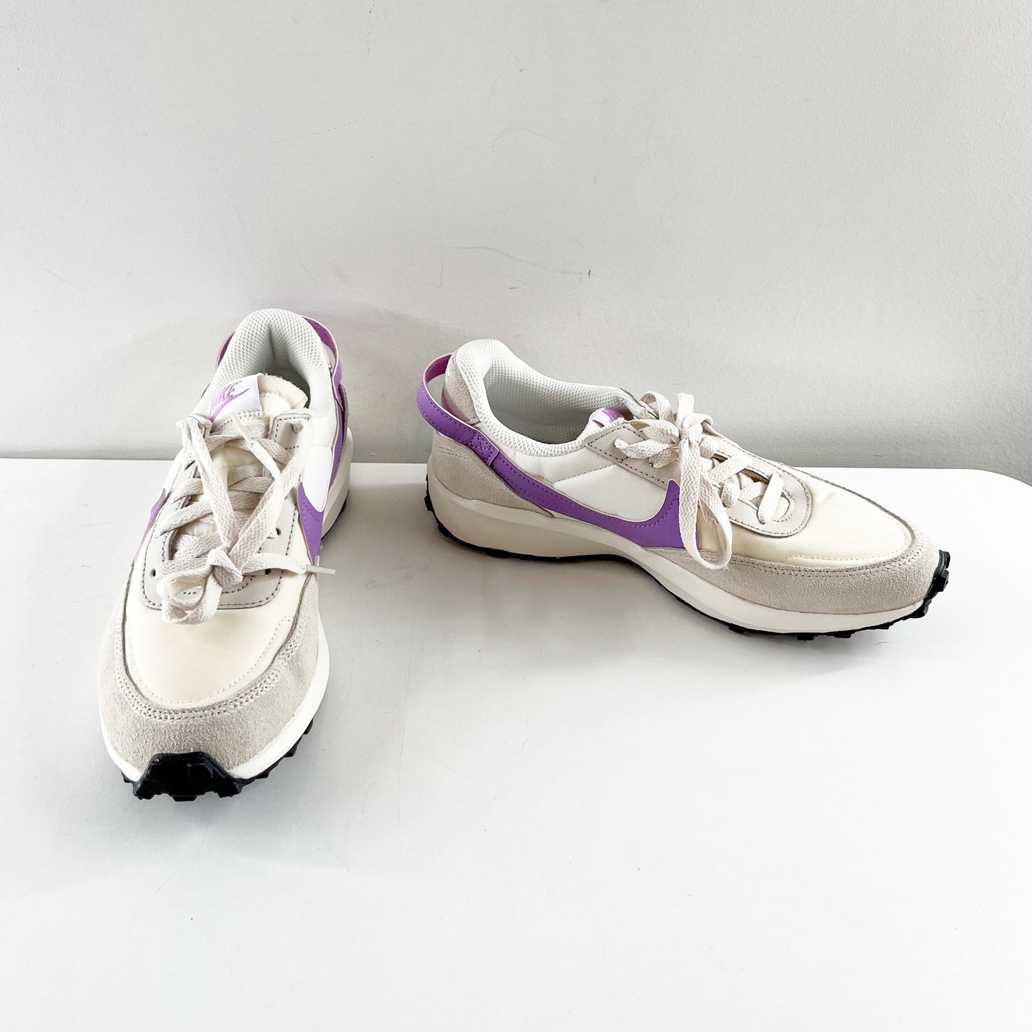 Nike Waffle Debut Running Sneakers Shoes White Cream Purple 7.5