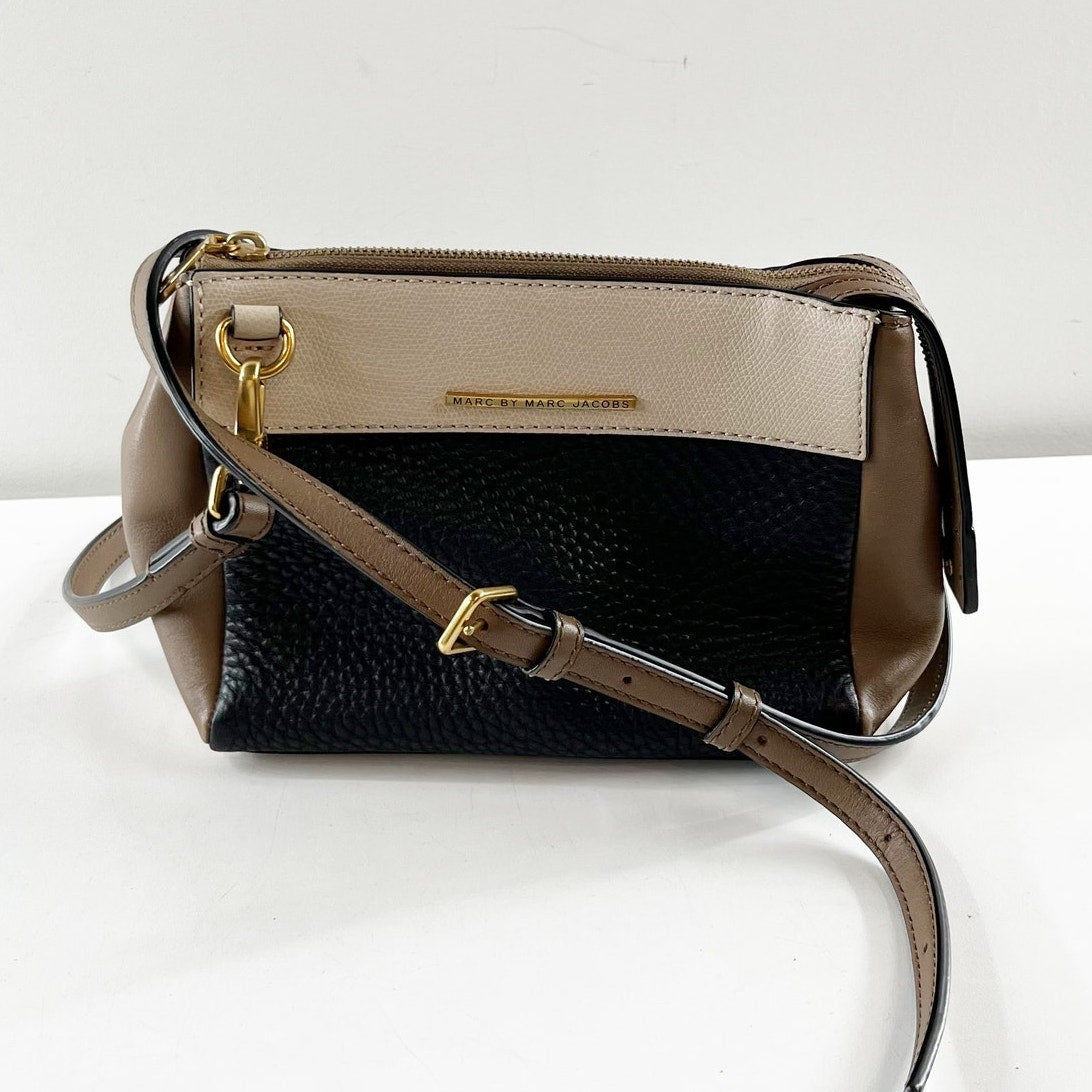 Marc by Marc Jacobs Shelter Island Colorblock Pebble Leather Crossbody Bag Tan