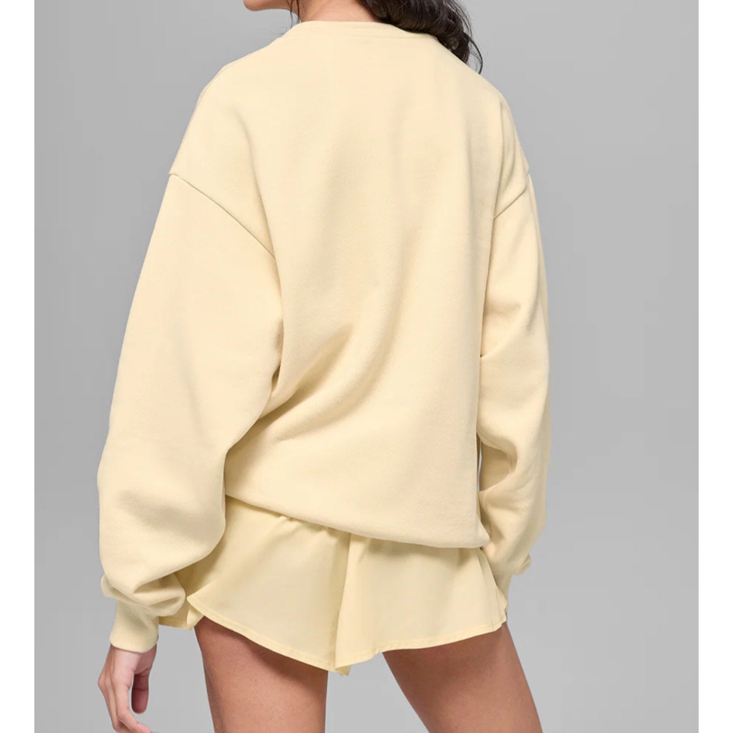 Alo Accolade Crewneck Pullover Long Sleeve Sweatshirt Candlelight Yellow XS