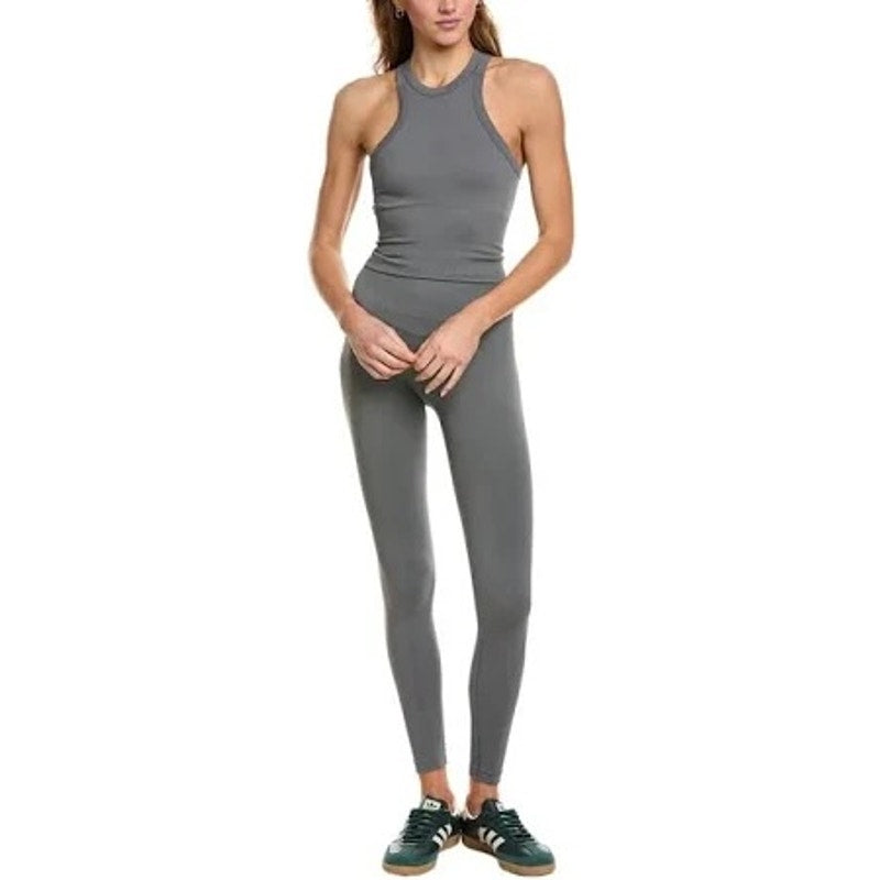 Phat Buddha Tank Top Bra and Leggings Matching Set Gray Medium / Large