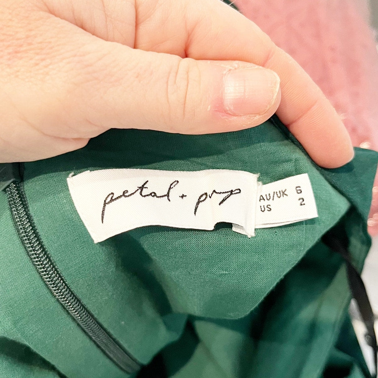Petal + Pup Xiomar One Shoulder Midi Dress Emerald Green 2