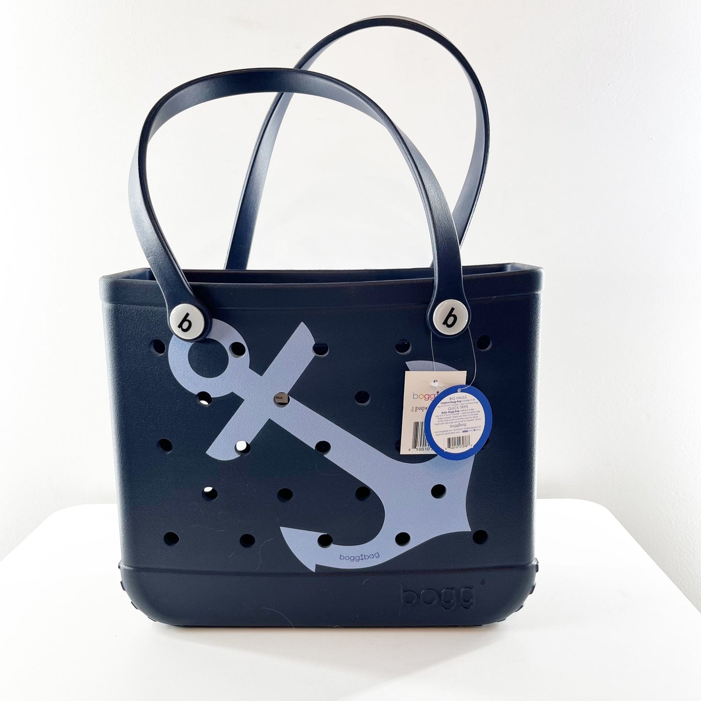 Bogg Bags Anchors Away Navy Blue Large Beach Tote Bag Waterproof