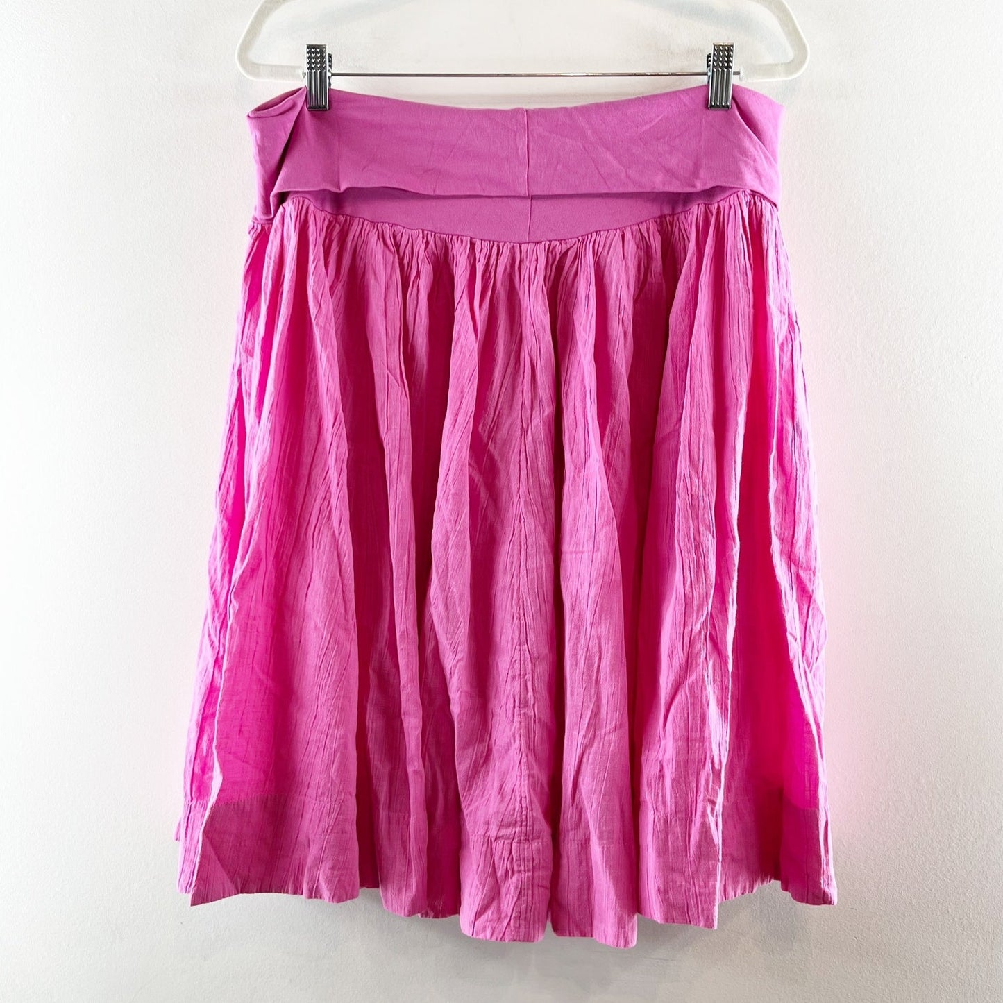 Free People Cotton Foldover Waist Mini Skirt Pink XL