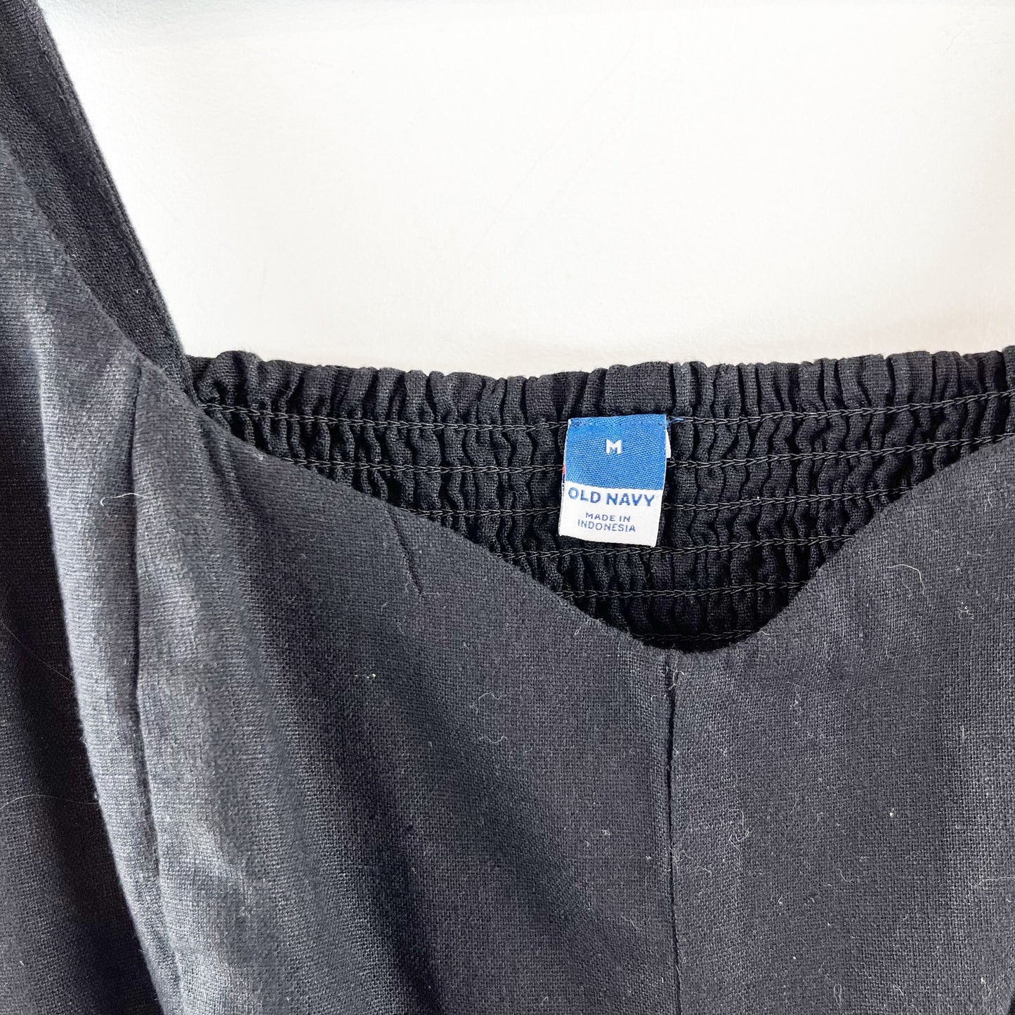 Old Navy Sweetheart Neckline Linen Blend Midi Dress Black Medium