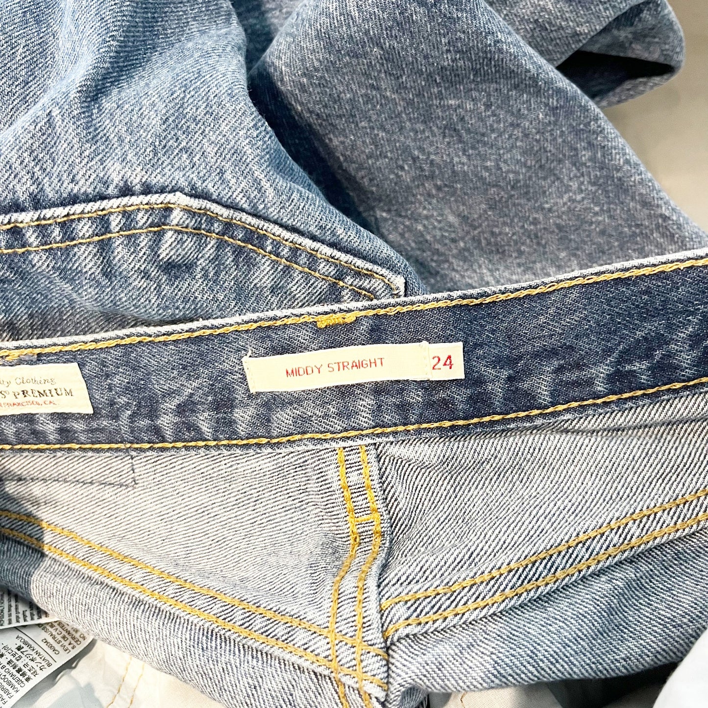 Levi's Middy Mid Rise Straight Leg Jeans Blue 24