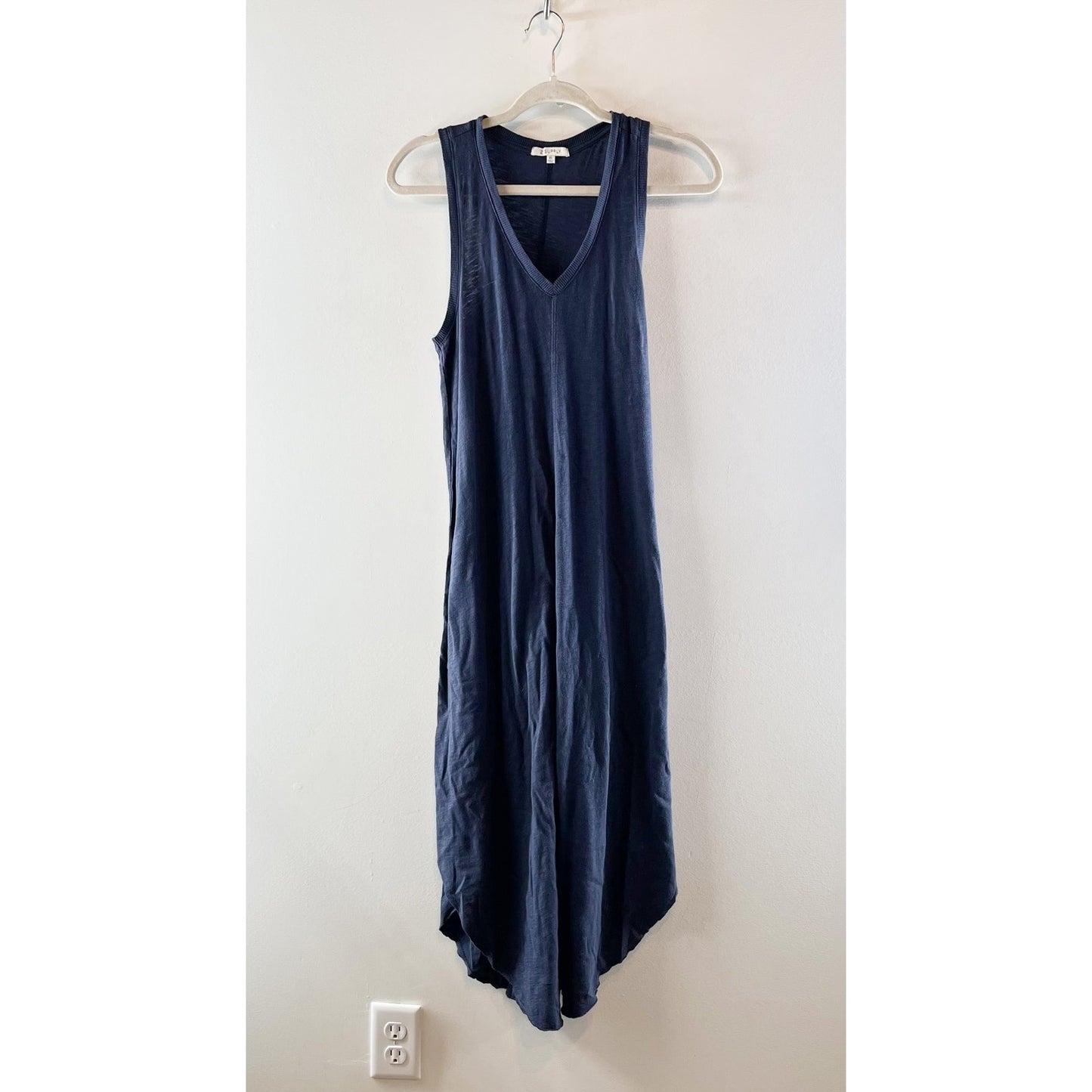 Z Supply Reverie Cotton Midi Tank Dress Navy Blue Small