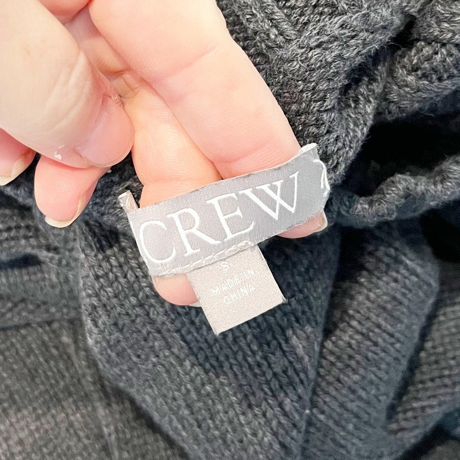 J. Crew Cotton Turtleneck Sweater Heather Charcoal Gray Small