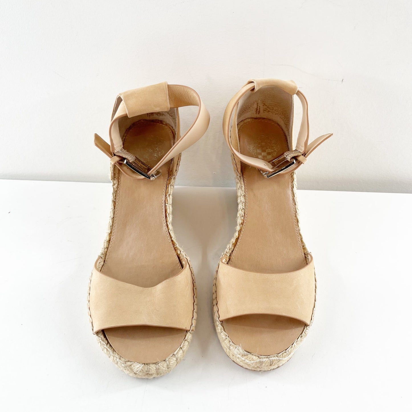 Vince Camuto Torian Ankle Strap Espadrille Wedge Sandals Beige 8