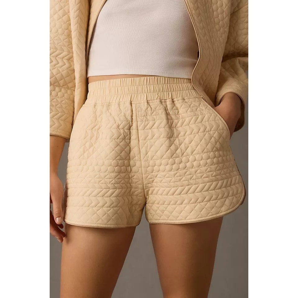 Sancia by Anthropologie The Hanne Pull On High Waisted Lounge Shorts Cream Large