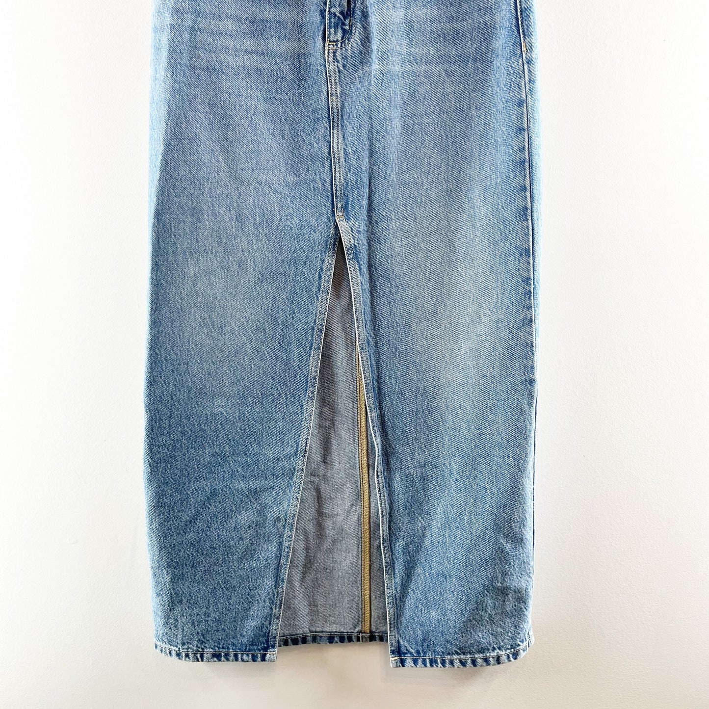 Dynamite Denim Cotton Maxi Slit Skirt Blue XS