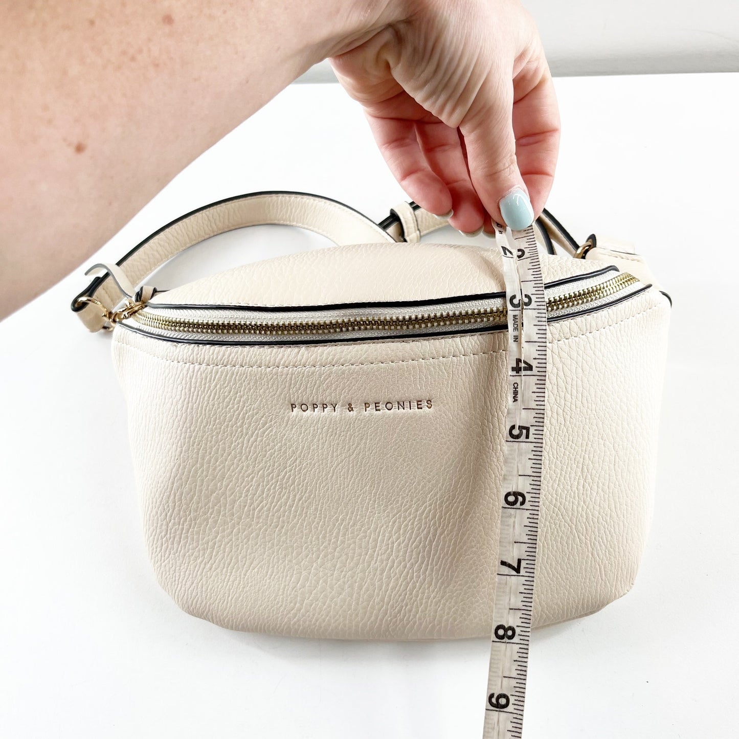 Poppy and Peonies The Sidekick Bum Crossbody Shoulder Bag Cream