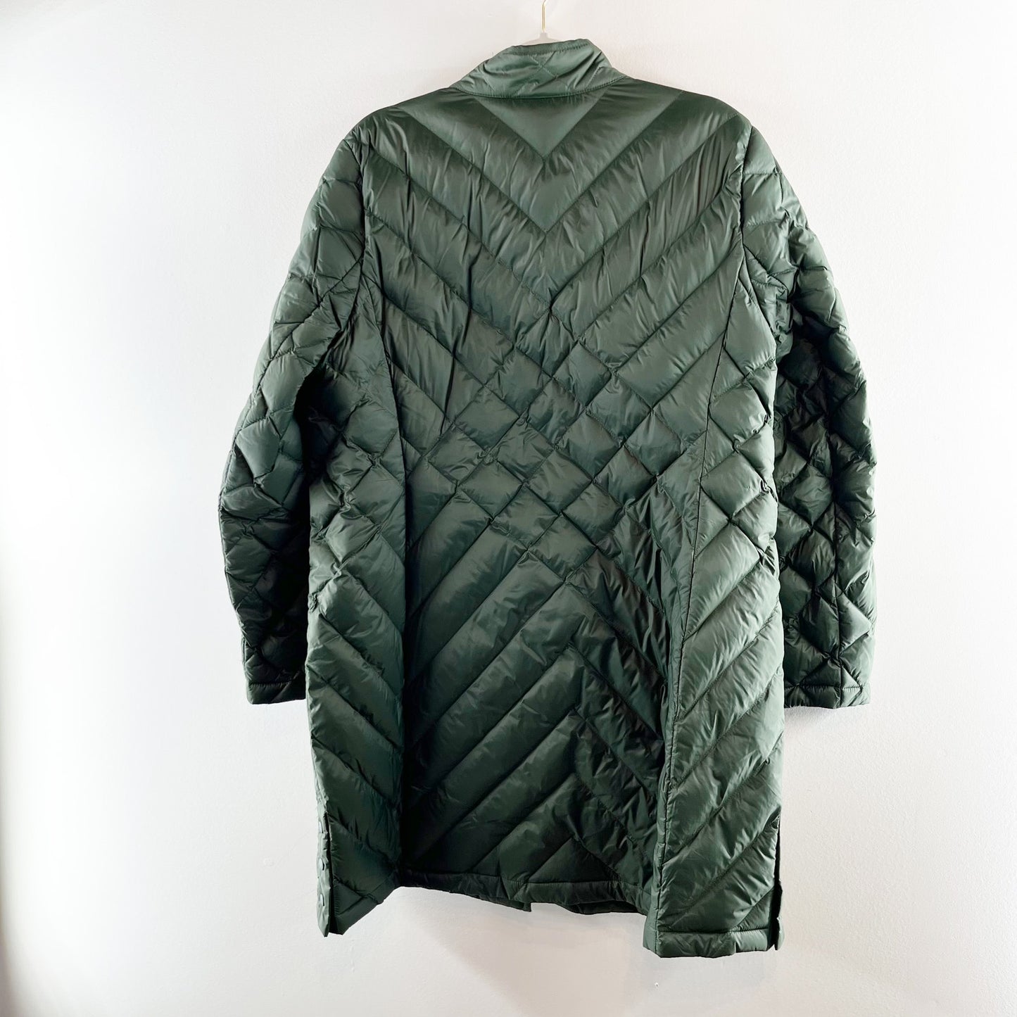 J. Jill Longline Down Quilted Puffer Coat Jacket Green Large