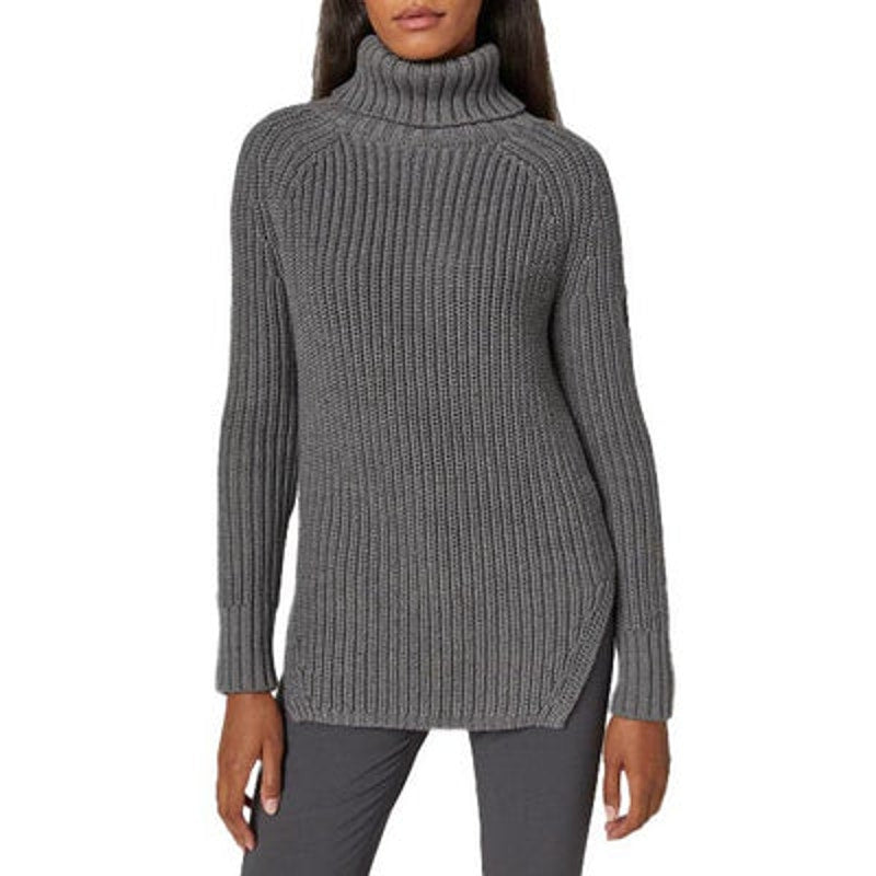 Alp N Rock Simone Long Sleeve Turtleneck Knit Pullover Sweater Gray Small