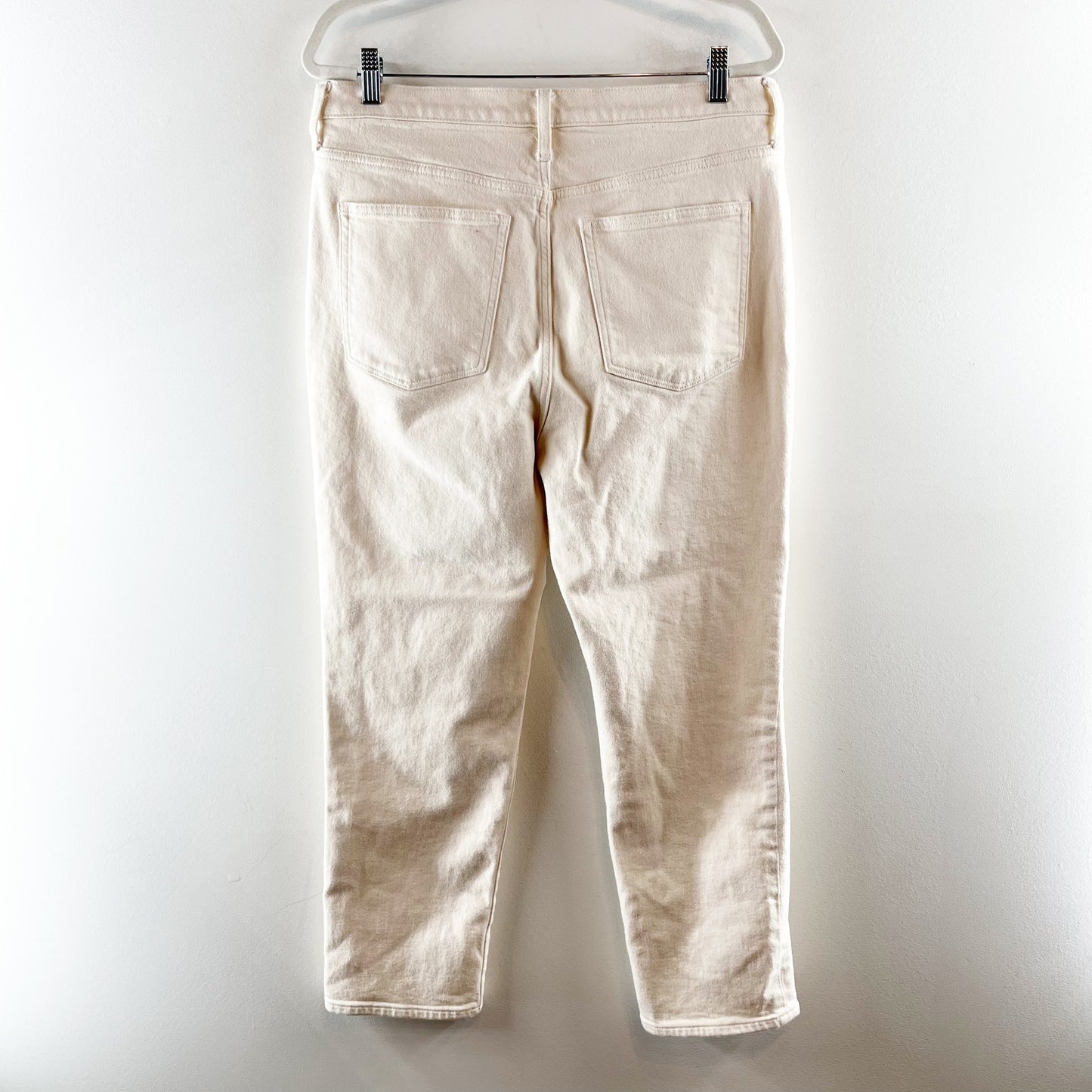 J. Crew High Rise Essential Straight Leg Jeans Ecru Cream 32 / 14