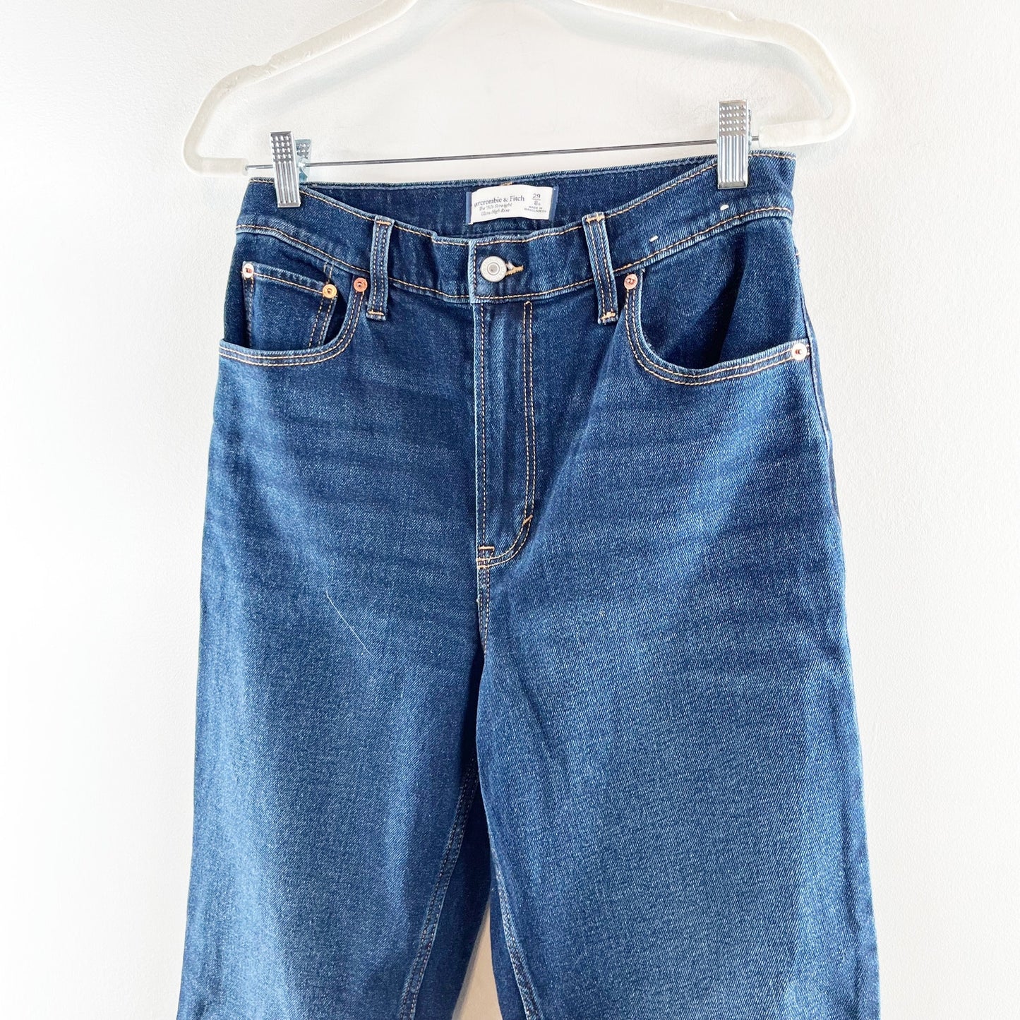 Abercrombie & Fitch The '90s Straight Ultra High Rise Straight Leg Jeans Blue 8