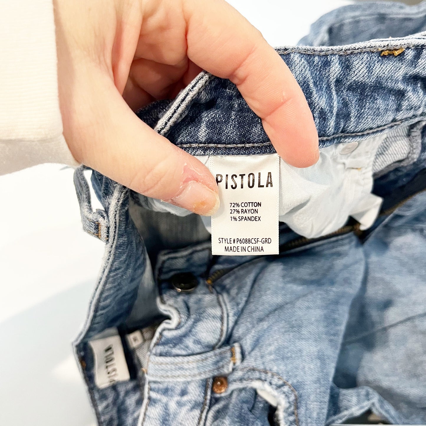 Pistola Lennon High Rise Distressed Crop Bootcut Jeans Medium Wash 26