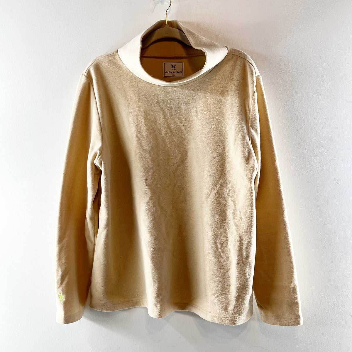 Dudley Stephens Park Slope Long Sleeve Funnel Neck Pullover Sweater Beige XXL