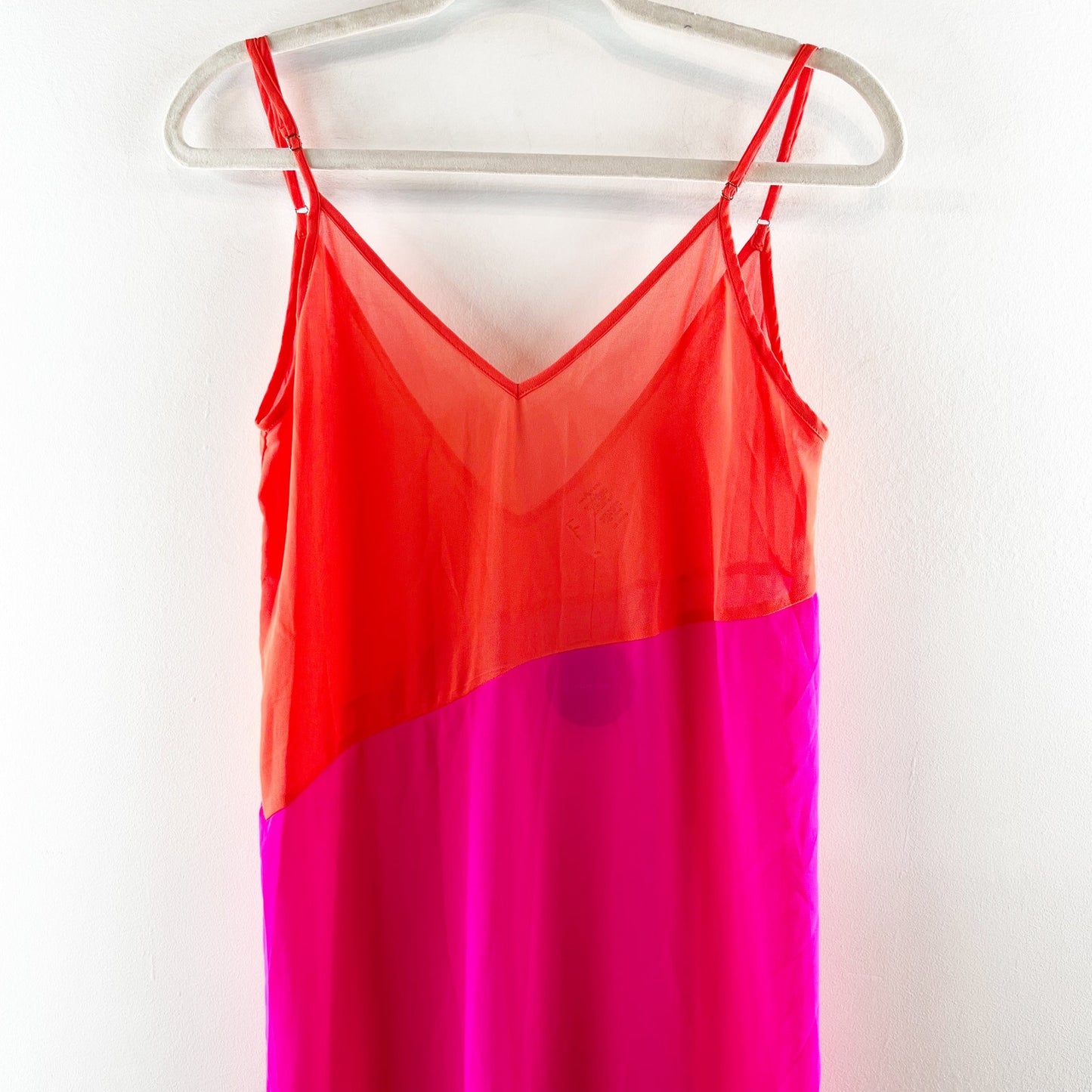 Seaside Retreat Coral Red Magenta Maxi Swim Cover-Up Dress XS