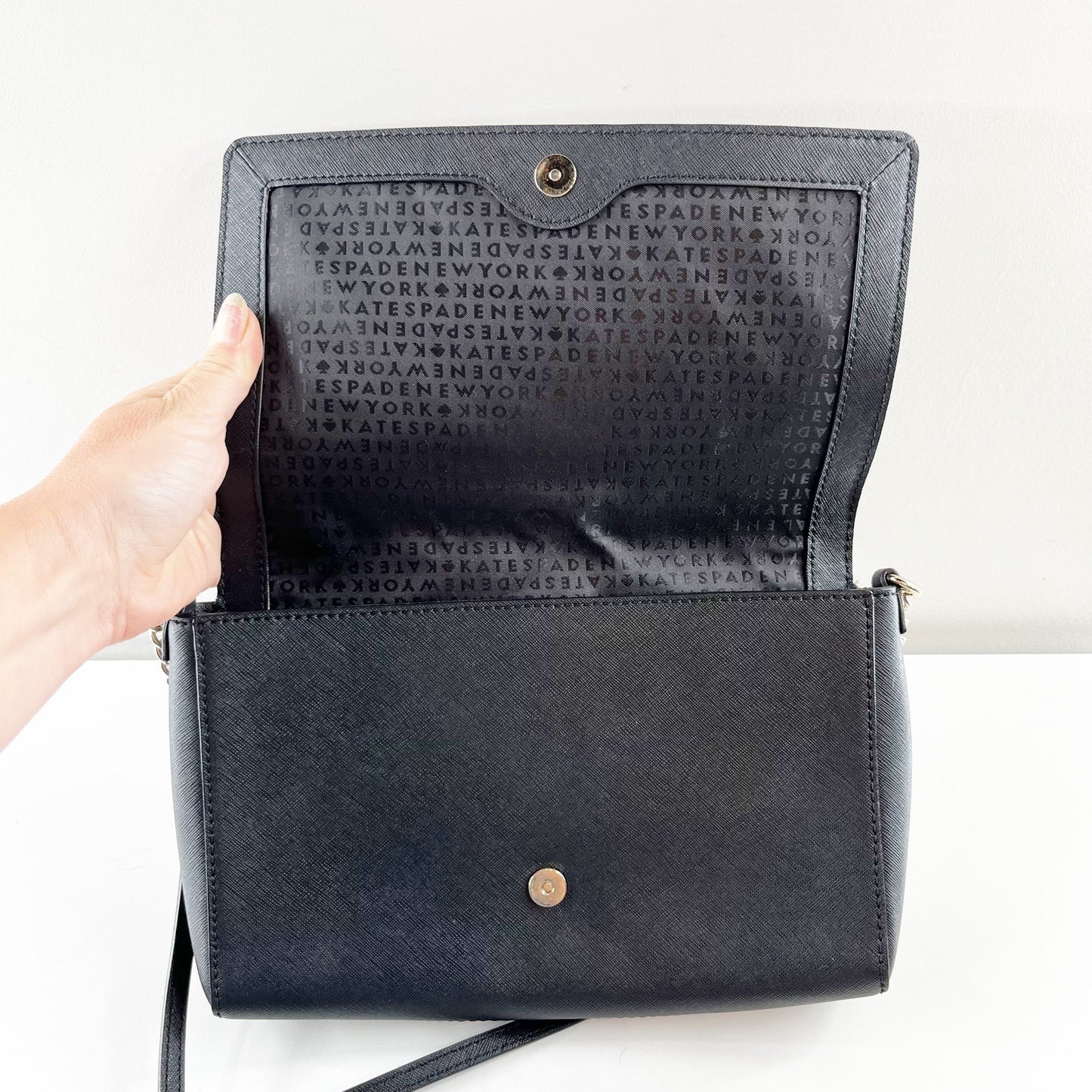 Kate Spade Rectangle Crossbody Purse Bag Leather Black