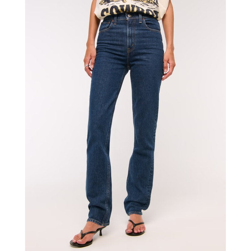Abercrombie & Fitch Ultra High Rise 90's Straight Jeans Dark Marble 27