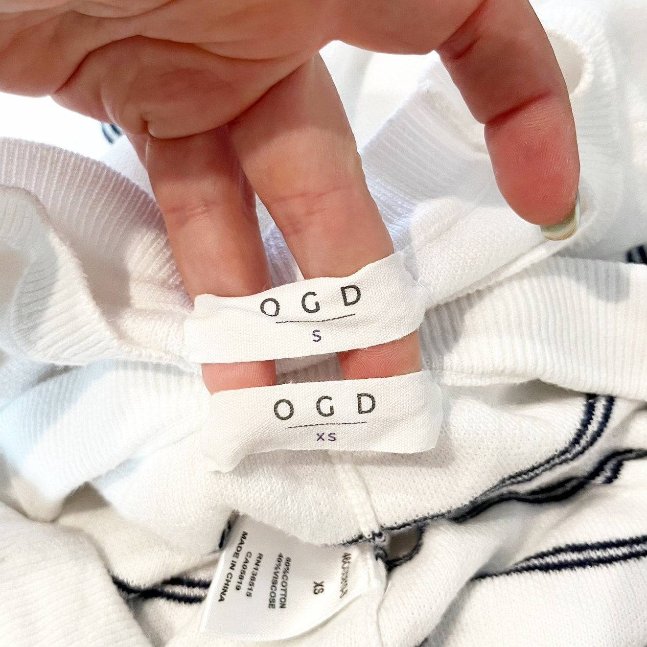 One Grey Day Striped Long Sleeve Pullover with Matching Shorts White Black XS/S